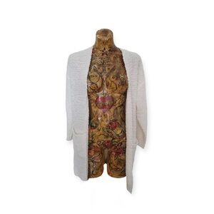 Qixing white cardigan small fuzzy long sleeve